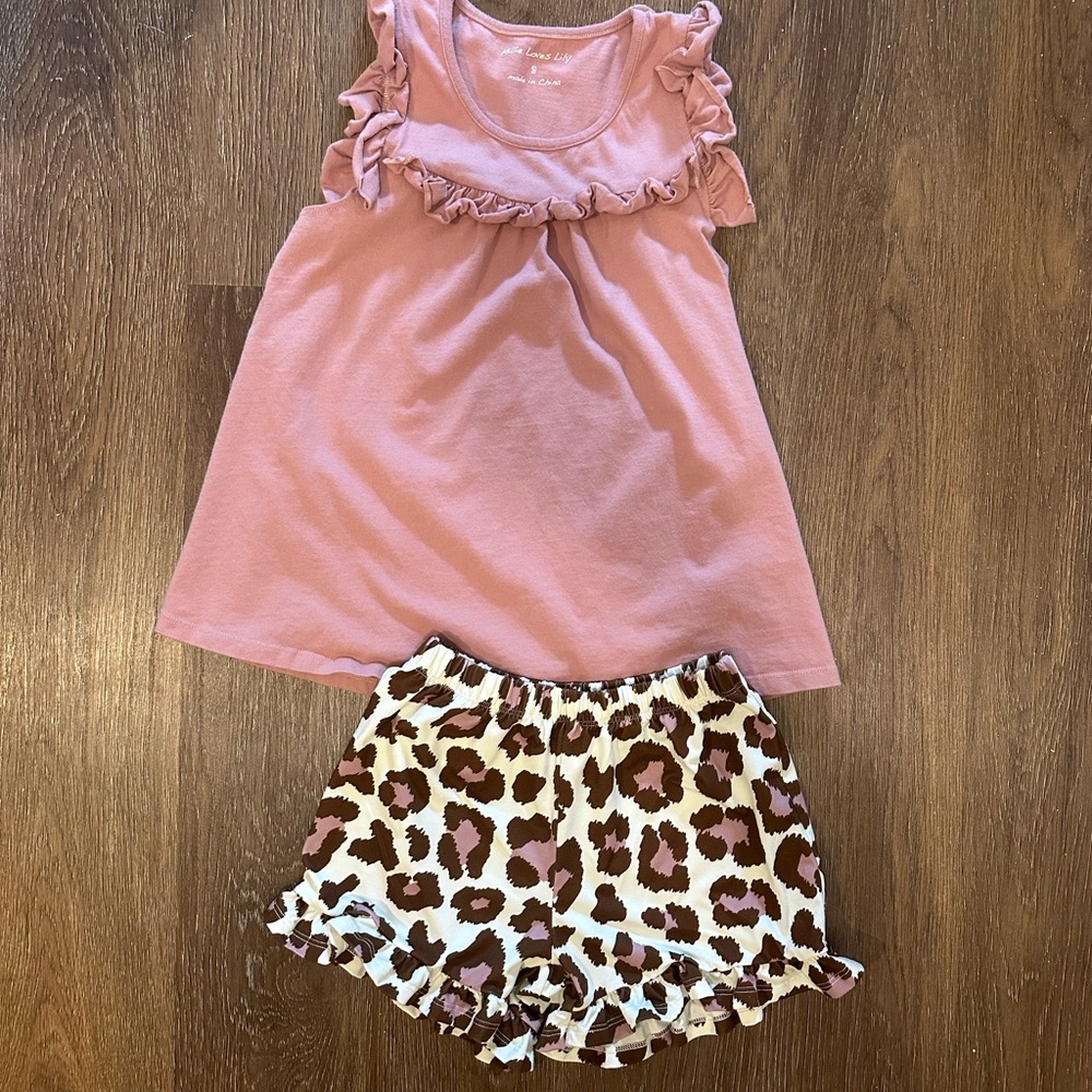 Pink Ruffled Kids Matching Set - Picture 1 of 2